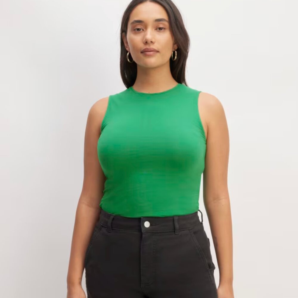 EUC Everlane Supima Form Tank - Grass Green - XXL